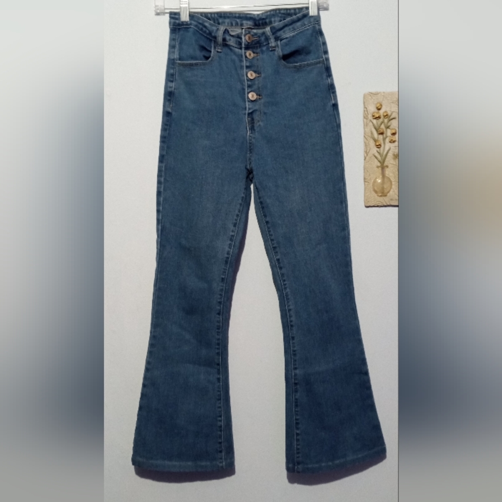 Shein button fly Boot cut jeans